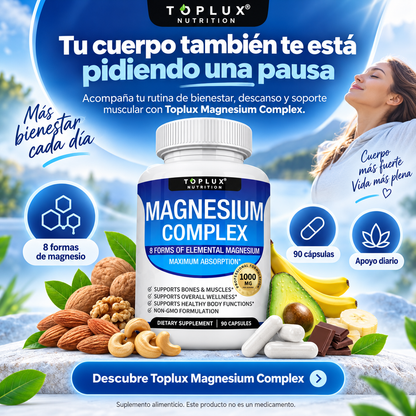 Toplux Magnesium Complex – 8 Formas de Magnesio | 90 Cápsulas