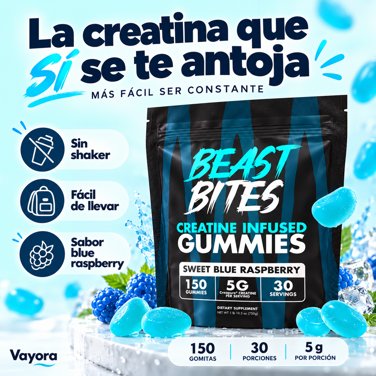 Gomitas de Creatina Sabor Arándano 🫐💪