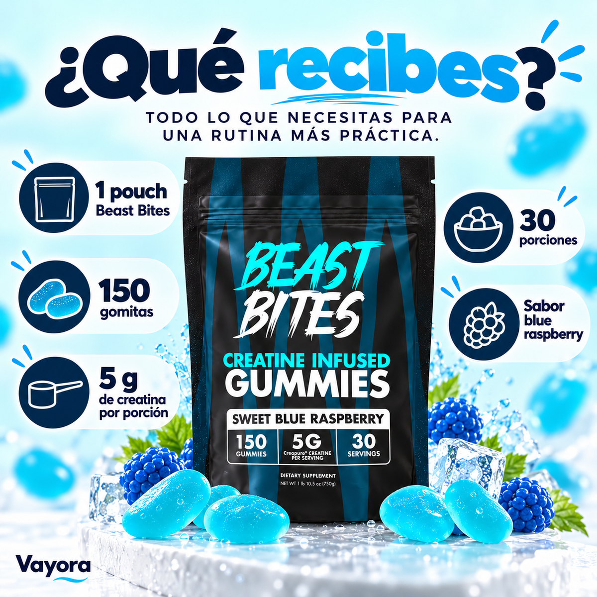 Gomitas de Creatina Sabor Arándano 🫐💪